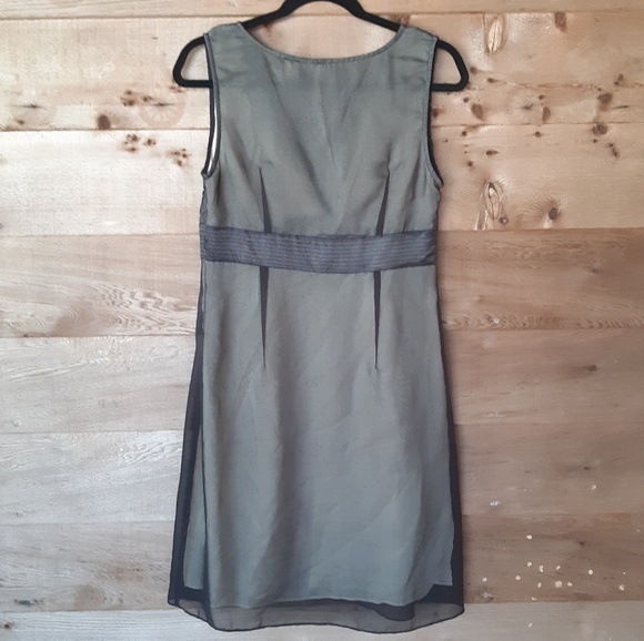 Ivory Dress with Sheer Black Overlay - Picture 2 of 5